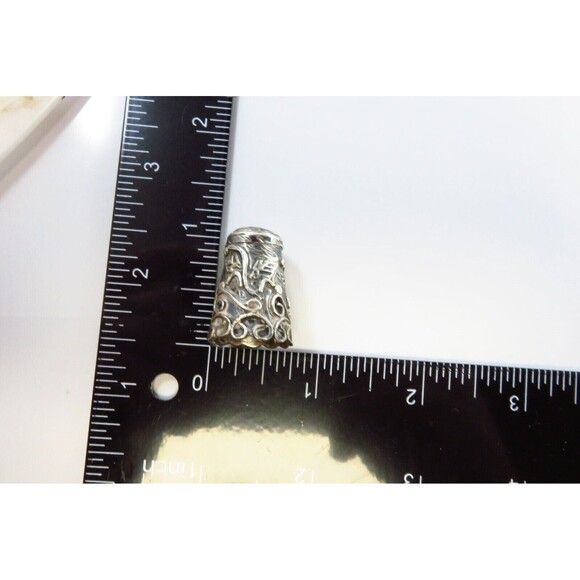 Vintage Sterling Silver Thimble Taxco Mexico JGH Fancy Design Size 8 - Picture 7 of 7